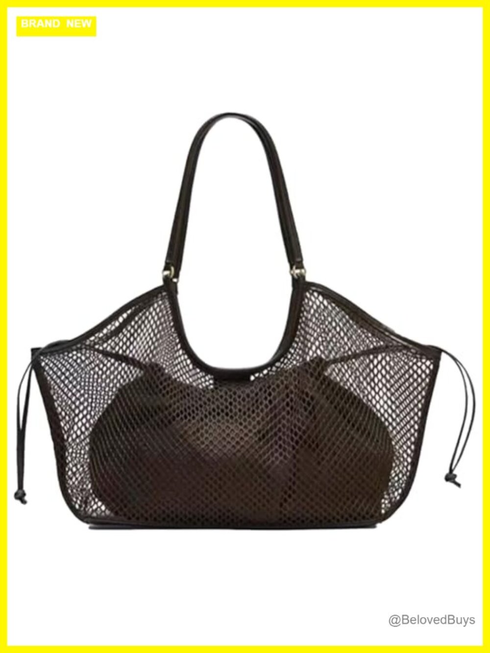 Women Large Mesh Hobo Shoulder Bag Travel Tote with Inner Pouch